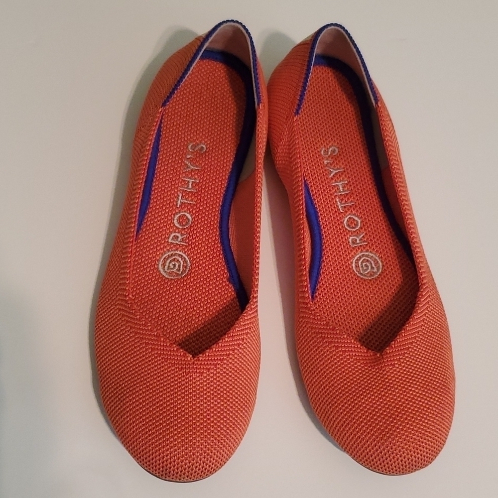 Rothy's persimmon/orange canvas size 6 round toe